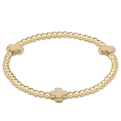 [Extends] Signature Cross Gold 3mm Bracelet