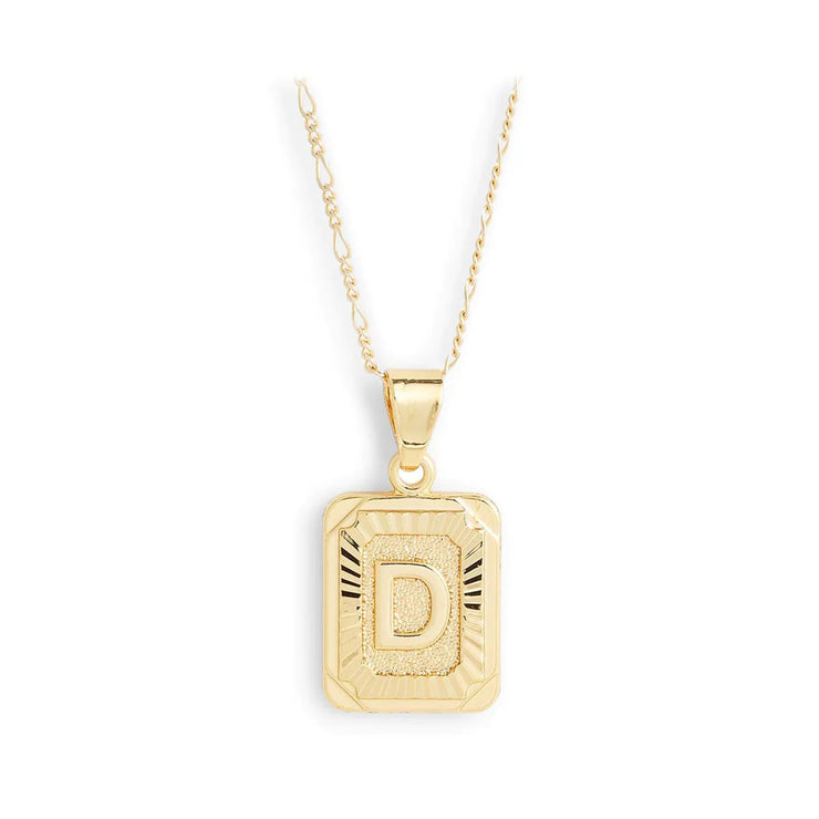 E Initial Card Pendant Gold Dipped Chain Necklace – US Jewelry House