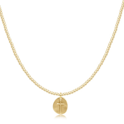 17" Choker Classic Gold 2mm Bead - Inspire Small Gold Charm