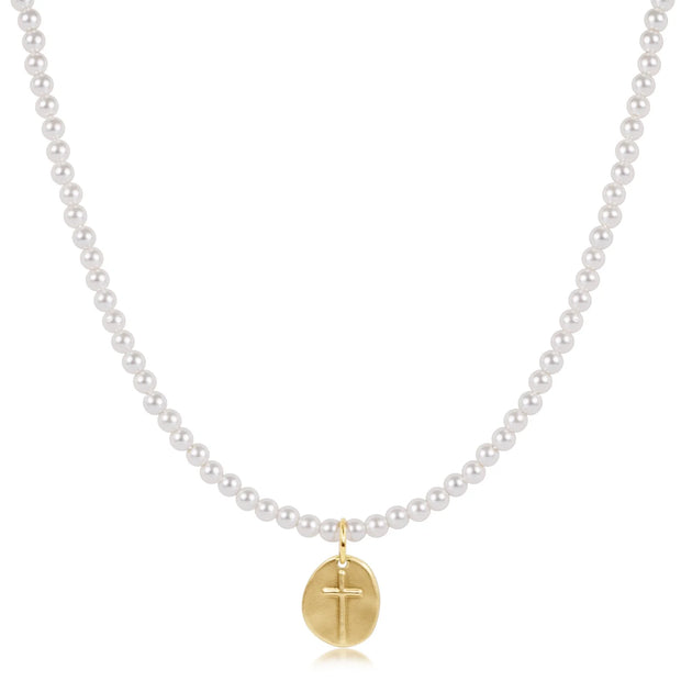 Choker Classic Pearl 3mm - Inspire Small Gold Charm