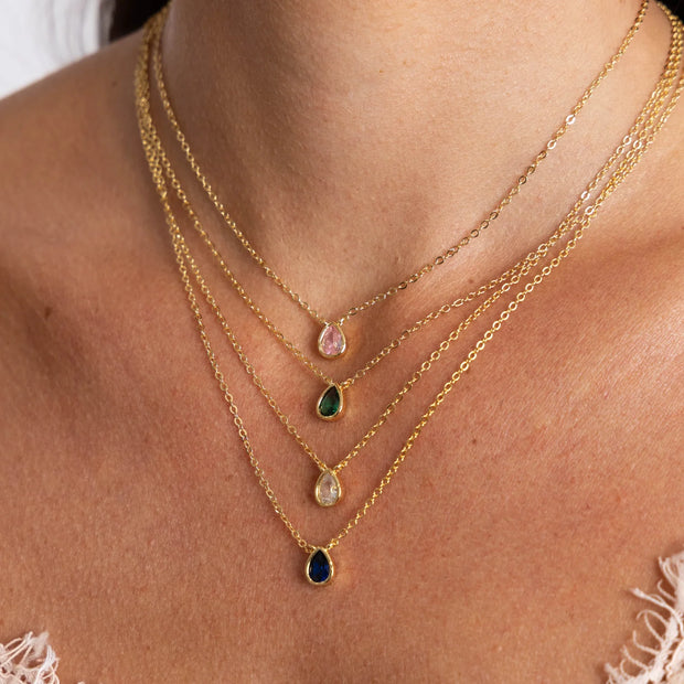 Ines Raindrop Necklace - Saphire