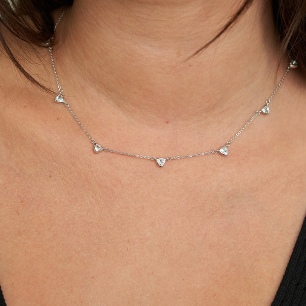 Silver Triangle Drop Necklace
