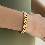 Two-Tone Watch Band Bracelet