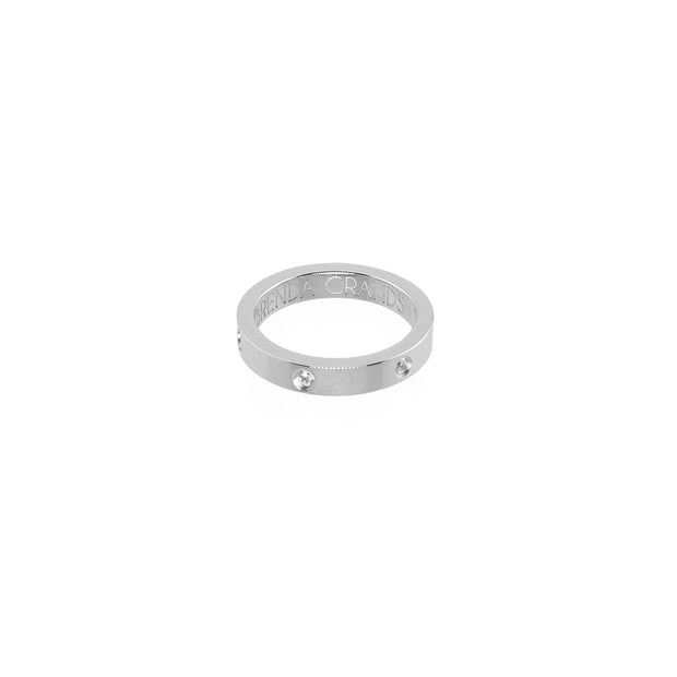 Silver Diamond Band Ring