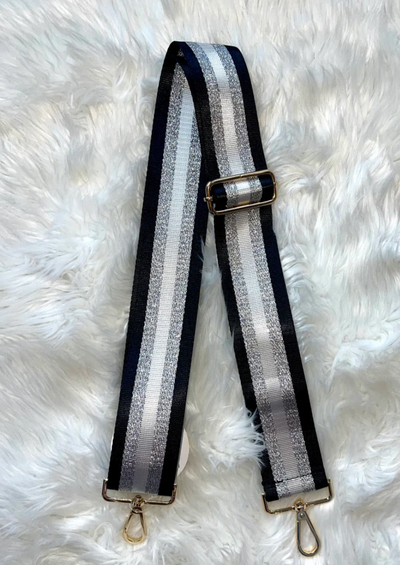 Black & Silver Striped Strap
