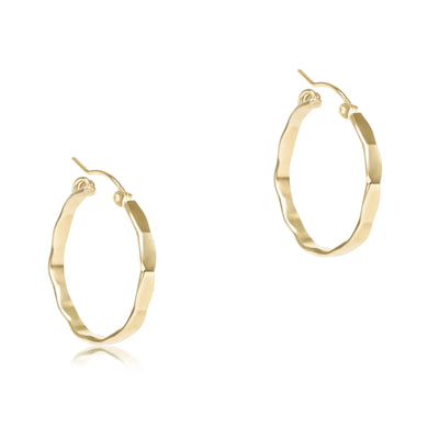 Scalloped Round Gold 1.25" Hoop - Smooth