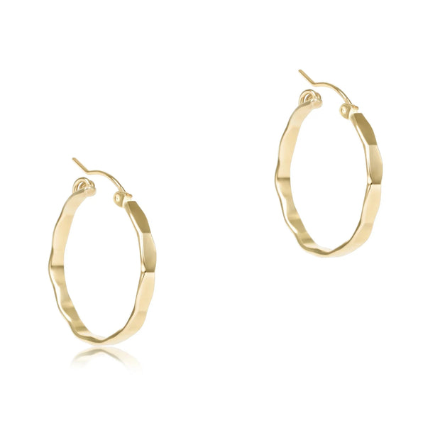 Scalloped Round Gold 1.25" Hoop - Smooth