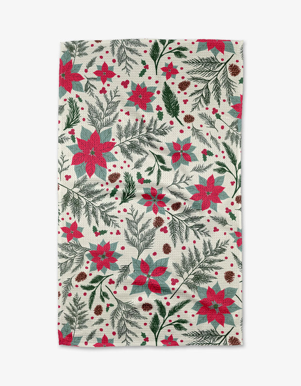 Tea Towel - Woodland Poinsettia