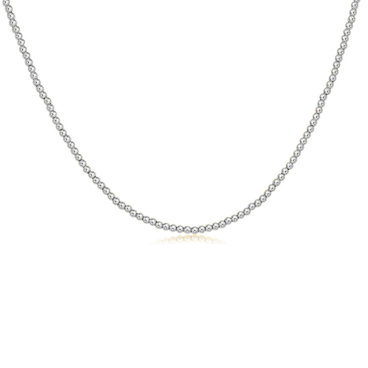 15" Classic Sterling 2mm Bead Necklace