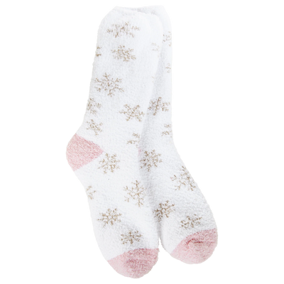 Cozy Crew Socks - Winter Shimmer White