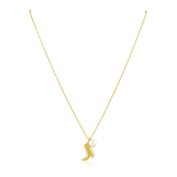 Boot N' Pearl Neckace