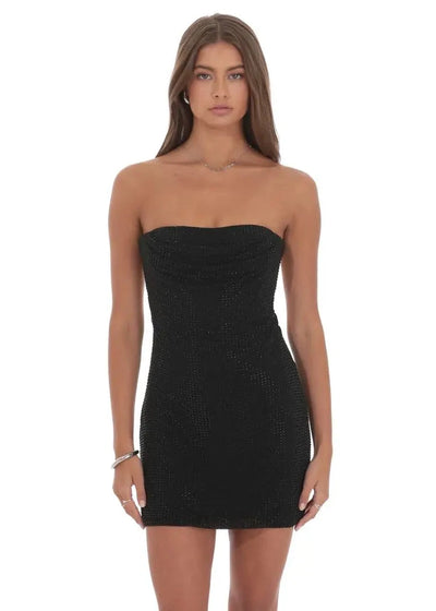 Rhinestone Strapless Dress