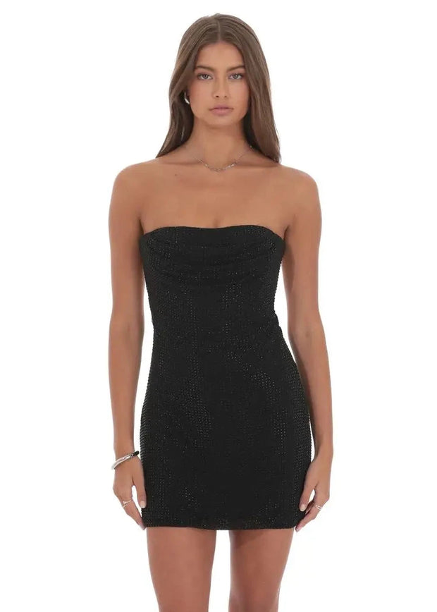 Rhinestone Strapless Dress