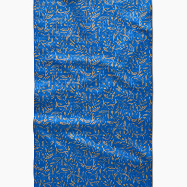 Tea Towel - Hanukkah Leaves Gold