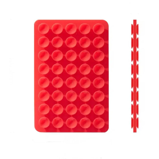 Phone Sticky Grip 2 Sided Silicone Suction Pad - Red