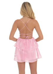 Shimmer Lace Up Dress