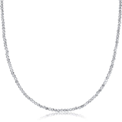 Choker Bright Silver Faceted Hematite 2mm
