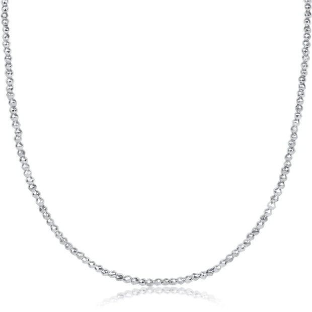 Choker Bright Silver Faceted Hematite 2mm