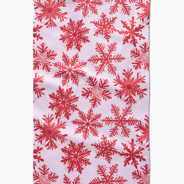 Tea Towel - Snowy Days Red