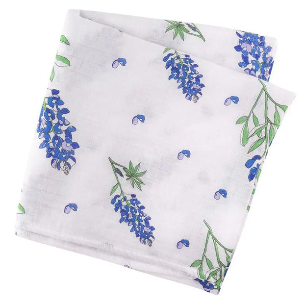 Muslin Swaddle Blanket - Bluebonnets