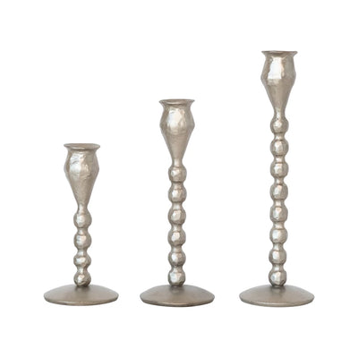Hand-Forged Cast Iron Ball Taper Holders, Set of 3
