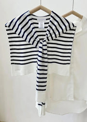 Michelle Shawl - Navy Striped