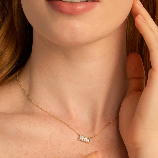 Radiance Baguette Dainty Necklace