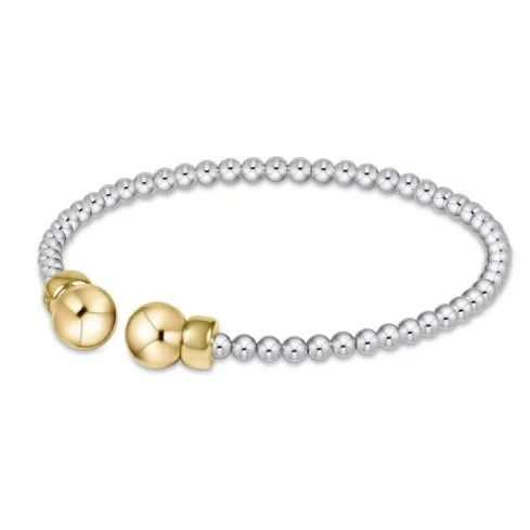 Classic Mixed Metal 3mm Bead Cuff
