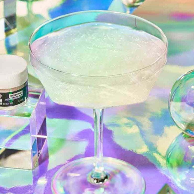 White Edible Glitter, Prism Powder for Drinks and Food
