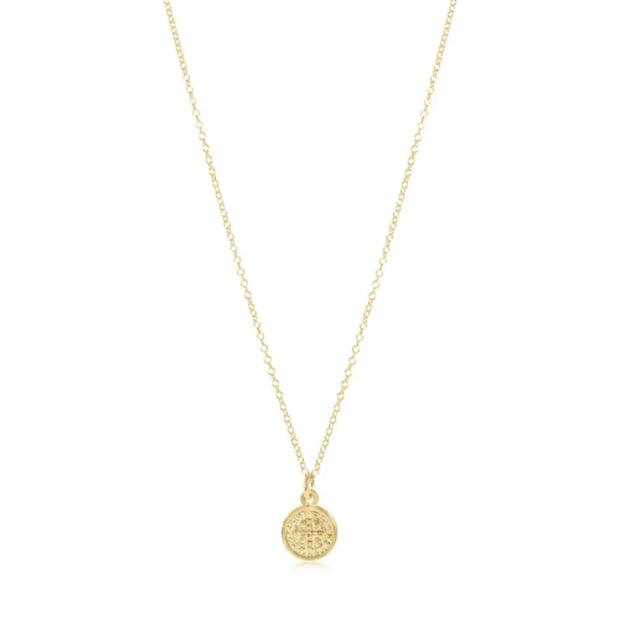 16" Necklace Gold - Blessing Small Disc