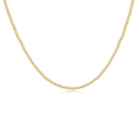15" Classic Gold 2mm Bead Necklace