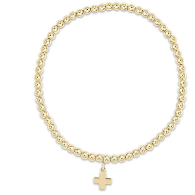 Classic Gold 3MM Bead Bracelet - Signature Cross