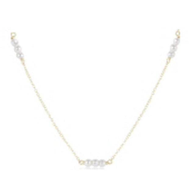15" Joy Simplicity Chain 3mm Pearl Necklace