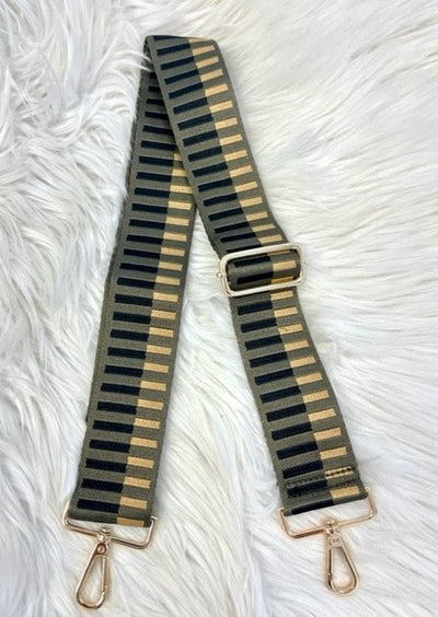 Black/Khaki/Olive Striped Strap