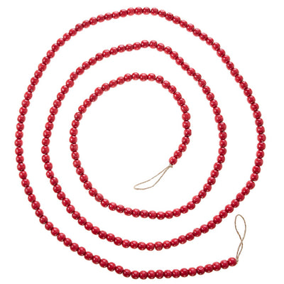 9" Red Beaded Garland