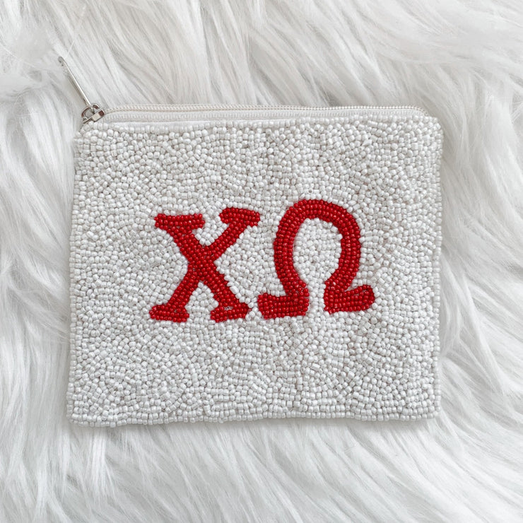 Chi Omega Beaded Pouch