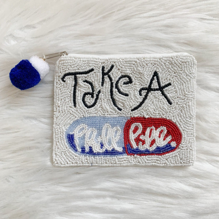 Take a Chill Pill Beaded Pouch
