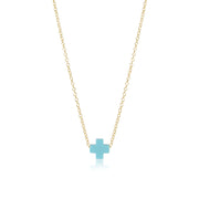 16" Signature Cross Necklace - Turquoise