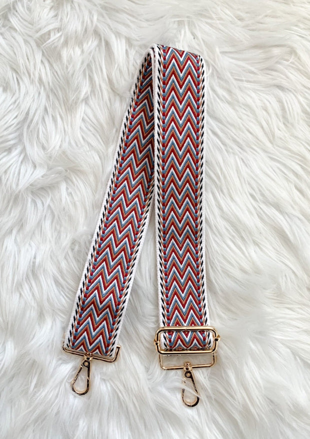Blue/Camel/Wine Woven Strap