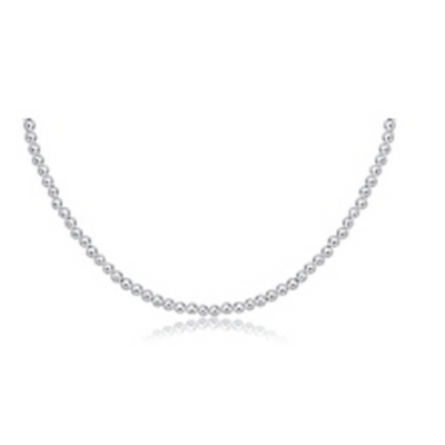 15" Classic Sterling 3mm Bead Necklace