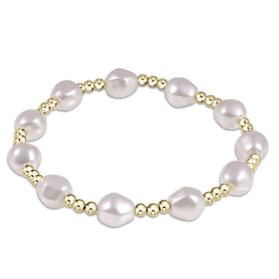 Admire Gold 3mm Beaded Bracelet - Pearl