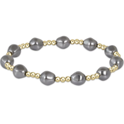 Admire Gold 3mm Bead Bracelet - Dark Grey Pearl