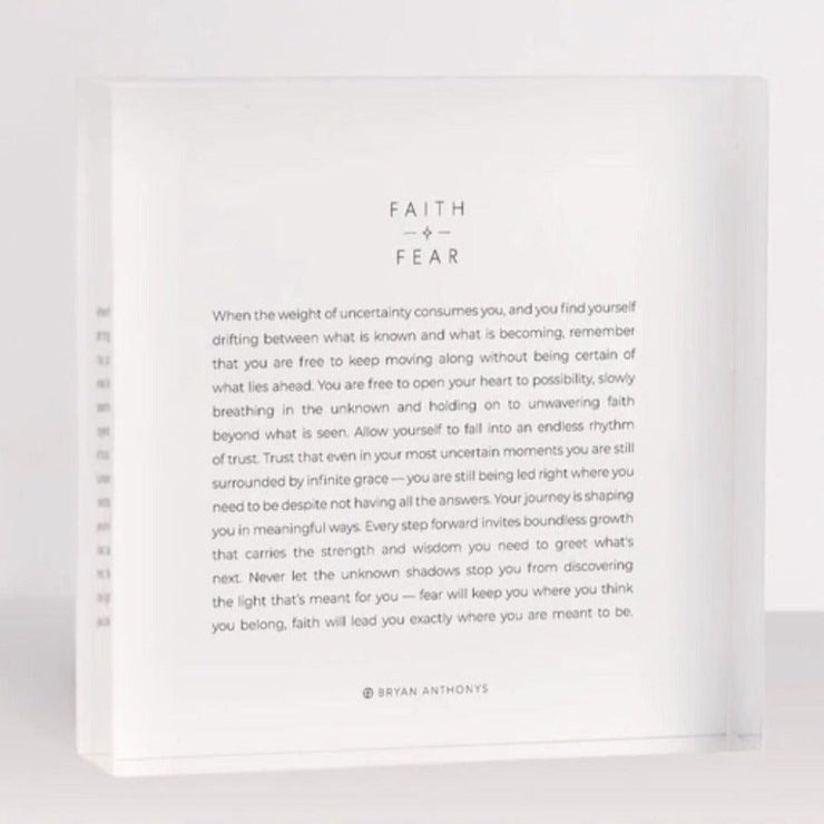 Faith Over Fear Mini  Mantra Block