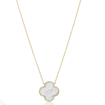 Mother of Pearl Clover Necklace