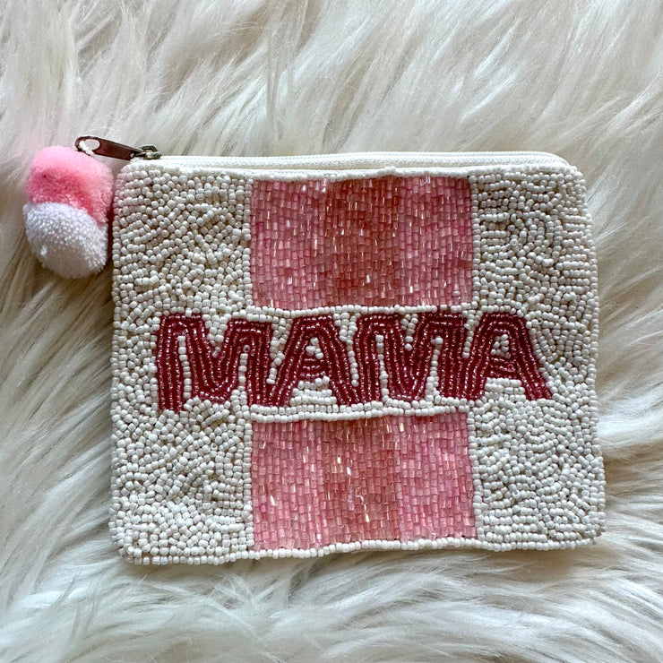 Mama Beaded Pouch
