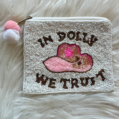 In Dolly We Trust Beaded Pouch