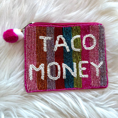 Taco Money Beaded Pouch