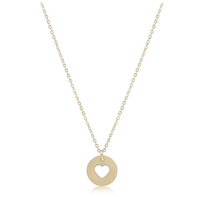 16" Necklace Gold - Love Disc